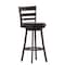Flash Furniture Zerrick Commercial Wood Classic Ladderback Swivel Barstool w/Black LeatherSoft Seat, Espresso ES-UN3-29-ESP-GG - alternate 4